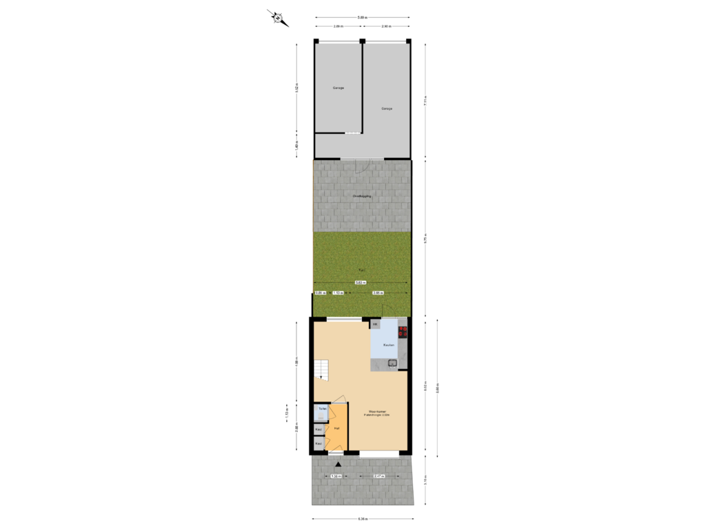 View floorplan of Begane grond  tuin of Elzendal 9