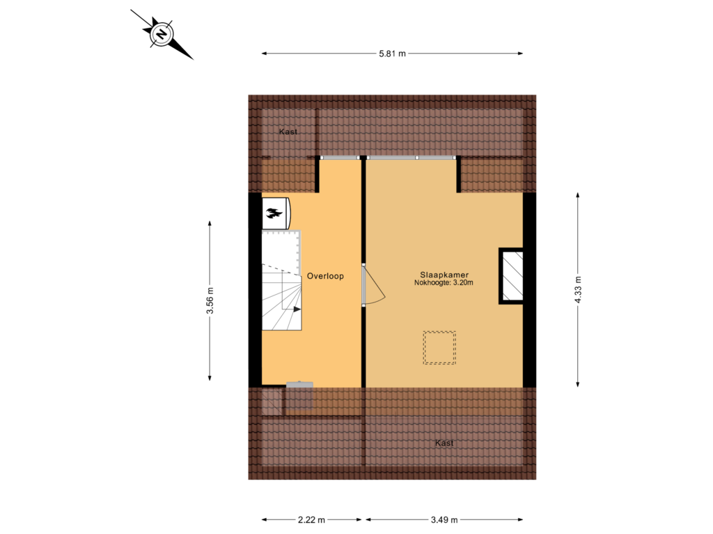 View floorplan of 2e Verdieping		 of Elzendal 9