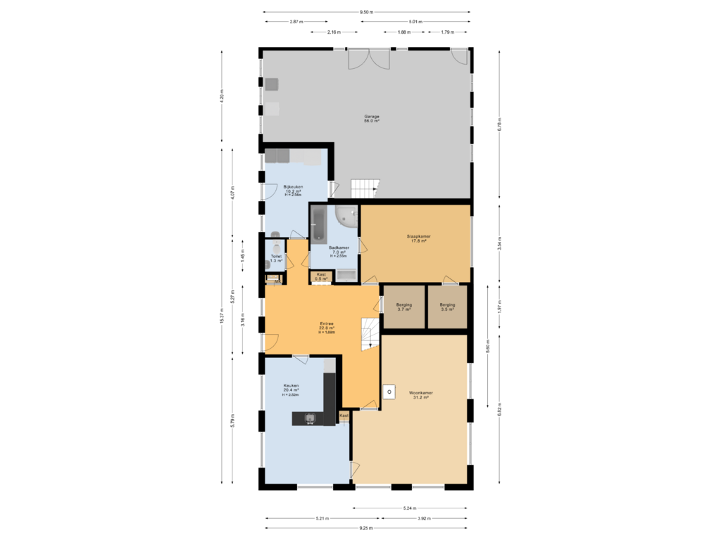 View floorplan of Begane grond of Nieuwe Berkendijk 10