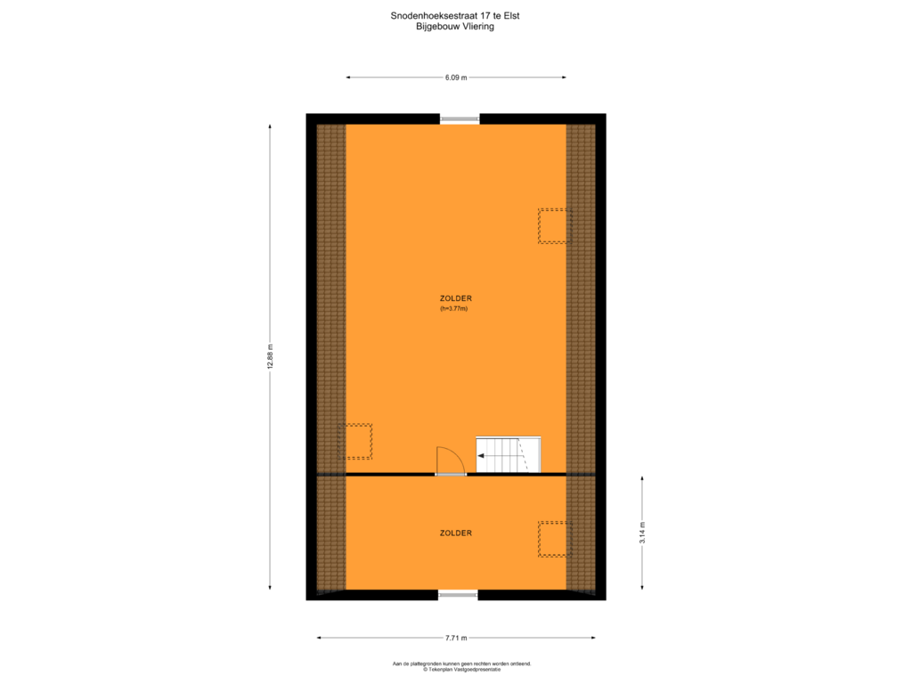 Bekijk plattegrond van Bijgebouw Vliering van Snodenhoeksestraat 17