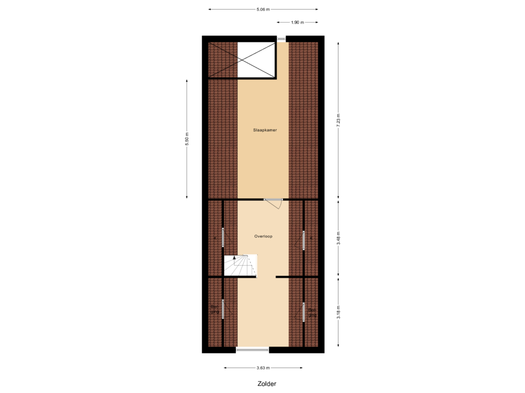 Bekijk plattegrond van Zolder van Bloemenstraat 4