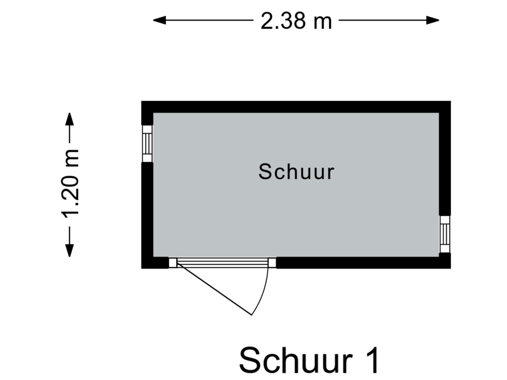 Bekijk plattegrond van Schuur 1 van Bloemenstraat 4