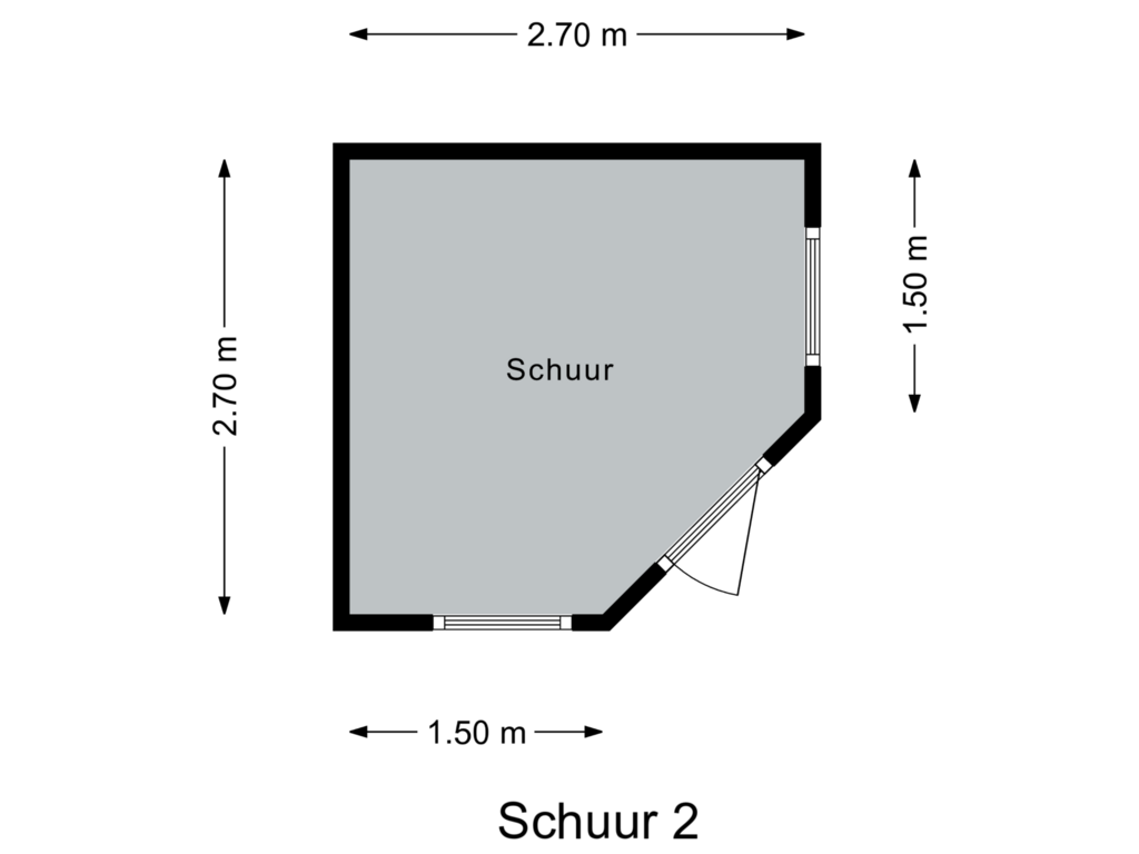 Bekijk plattegrond van Schuur 2 van Bloemenstraat 4