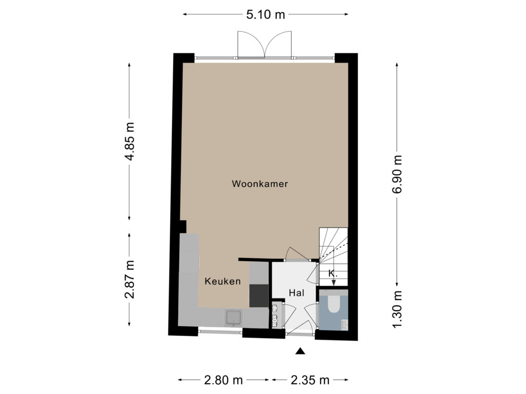 Bekijk plattegrond van Begane grond van Monacoplein 27