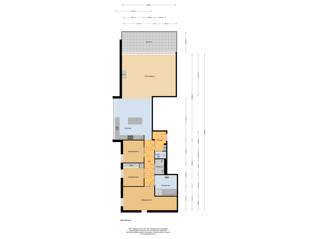 Bekijk plattegrond van Appartement van La Palma 126