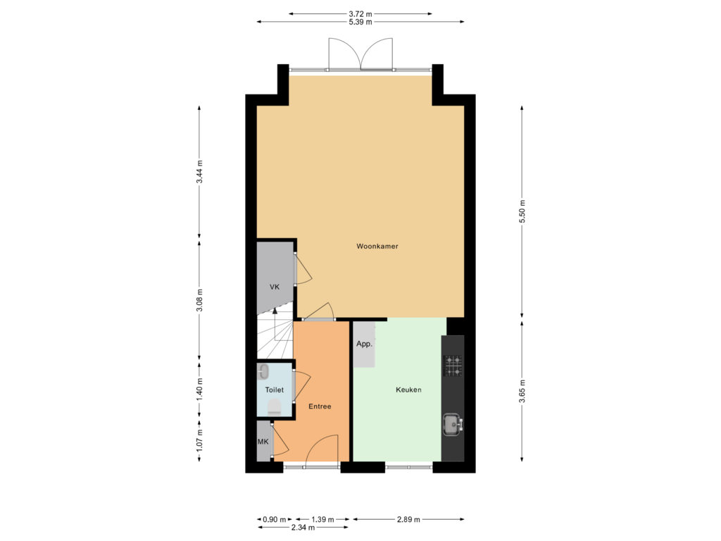 Bekijk plattegrond van Begane grond van Dillenburg 7