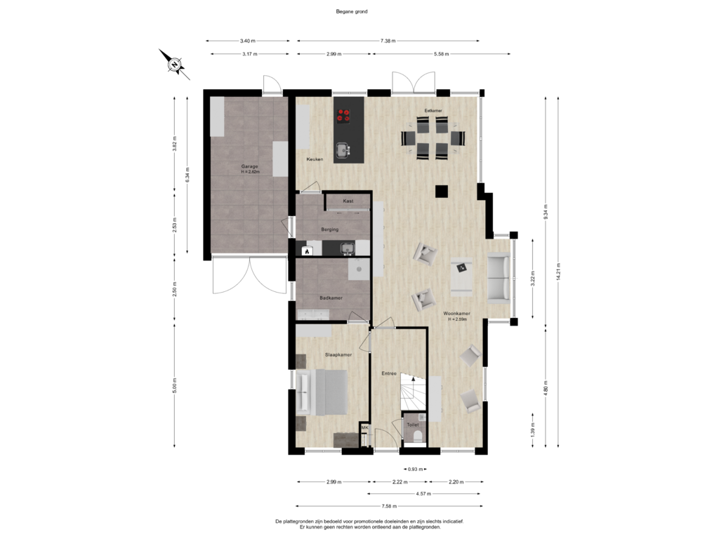 Bekijk plattegrond van Begane grond van Murciastraat 10