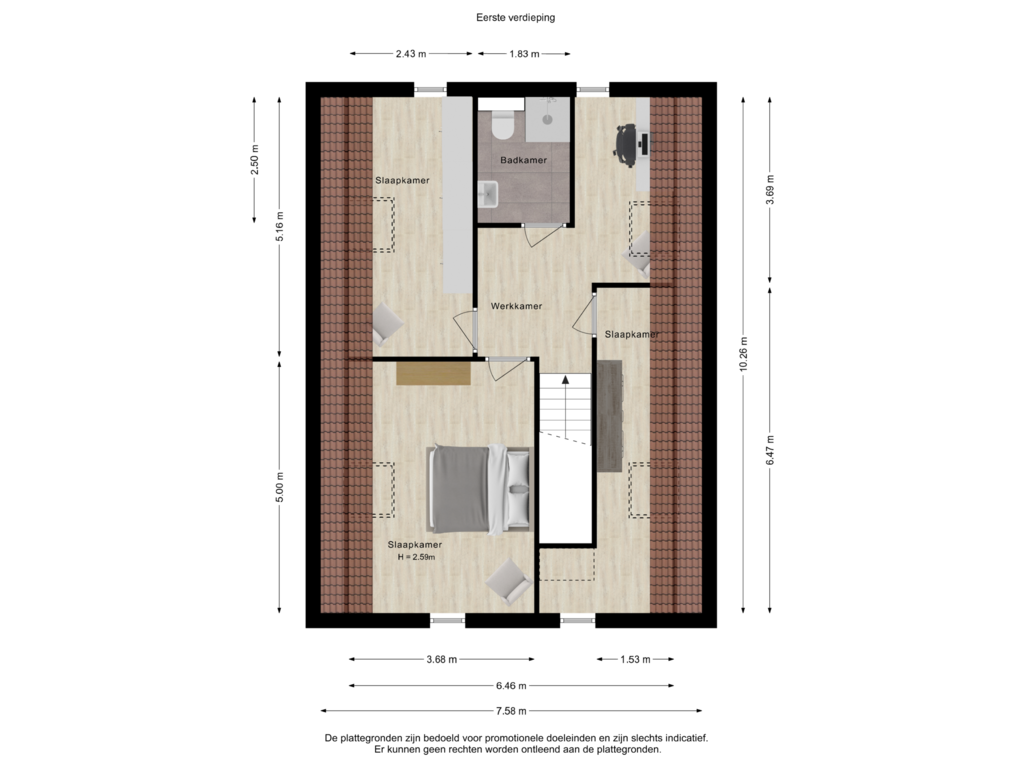 Bekijk plattegrond van Eerste verdieping van Murciastraat 10