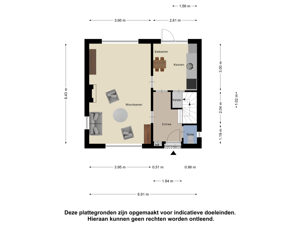 Bekijk plattegrond van Begane grond van van Sasse van Ysseltstraat 34-A