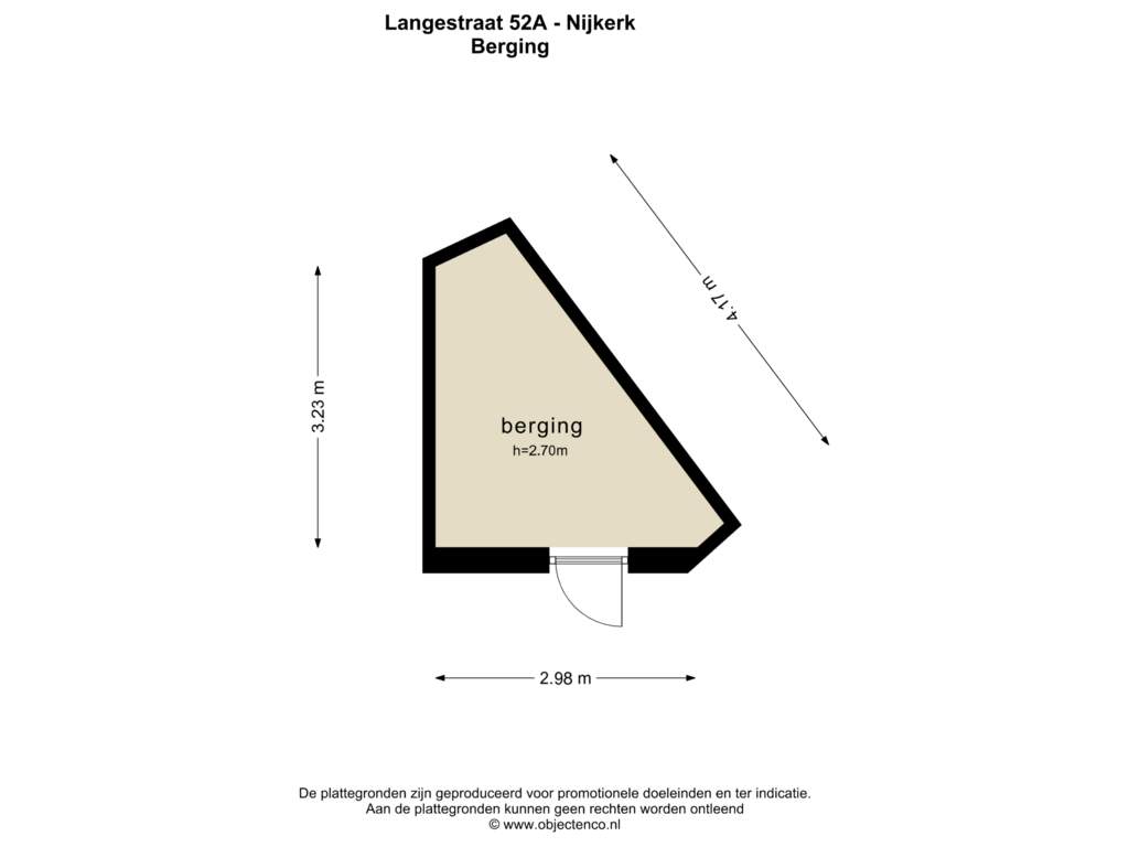 Bekijk plattegrond van BERGING van Langestraat 52-A