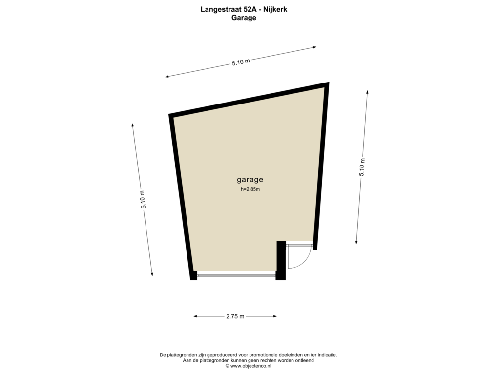 Bekijk plattegrond van GARAGE van Langestraat 52-A