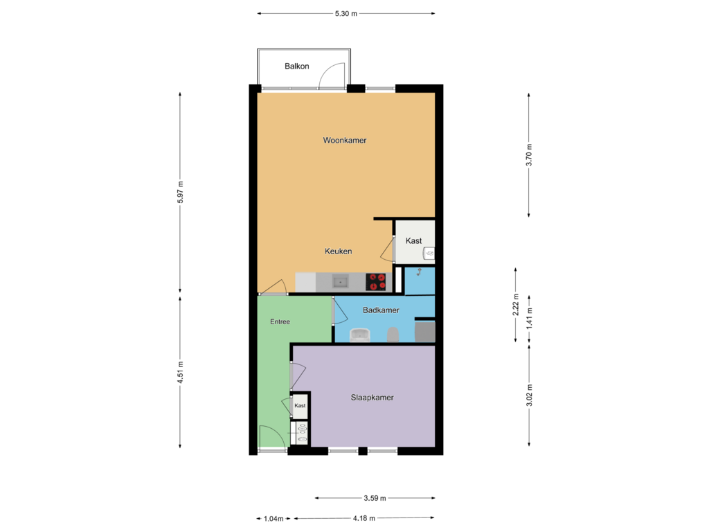 View floorplan of Verdieping of Heveapad 133