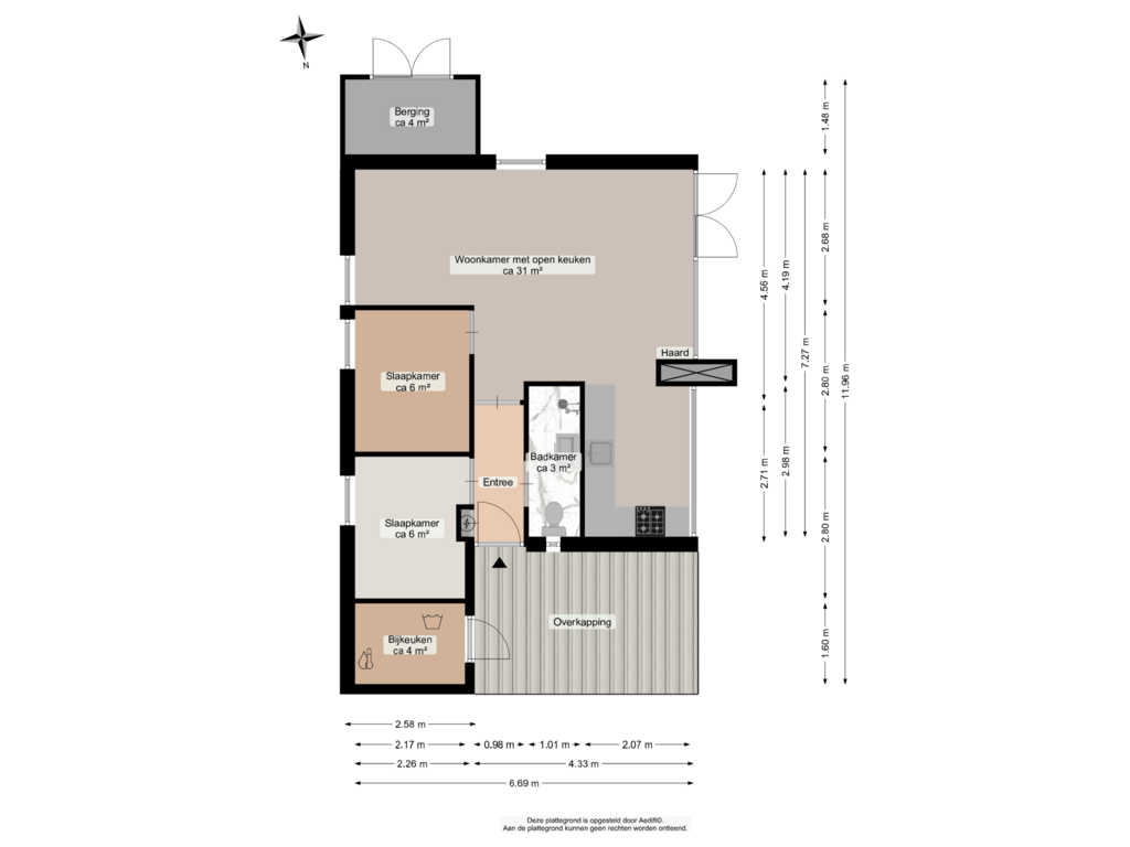 Bekijk plattegrond van Begane grond van De Steeg 19