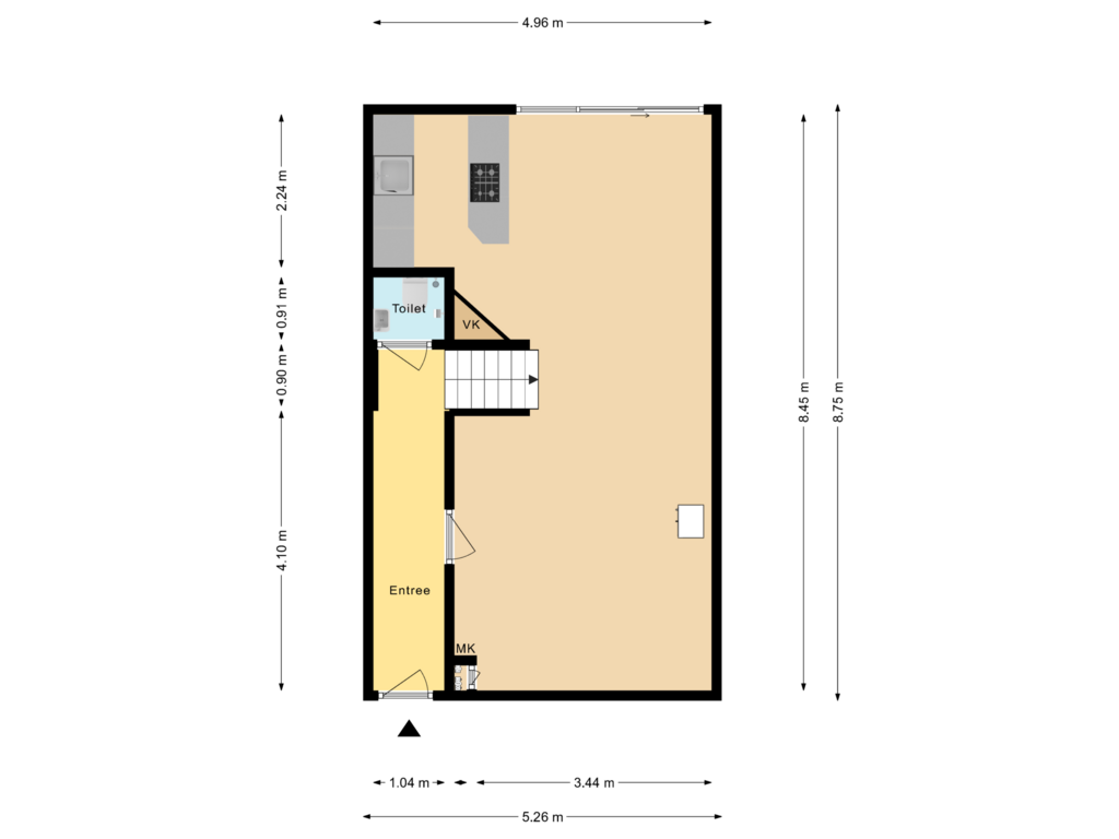 Bekijk plattegrond van Begane grond van Warmoesstraat 47