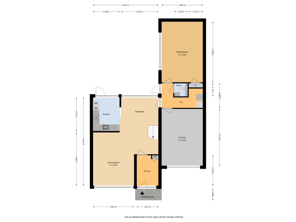 Bekijk plattegrond van Begane grond van Kromwijkerkade 59-H