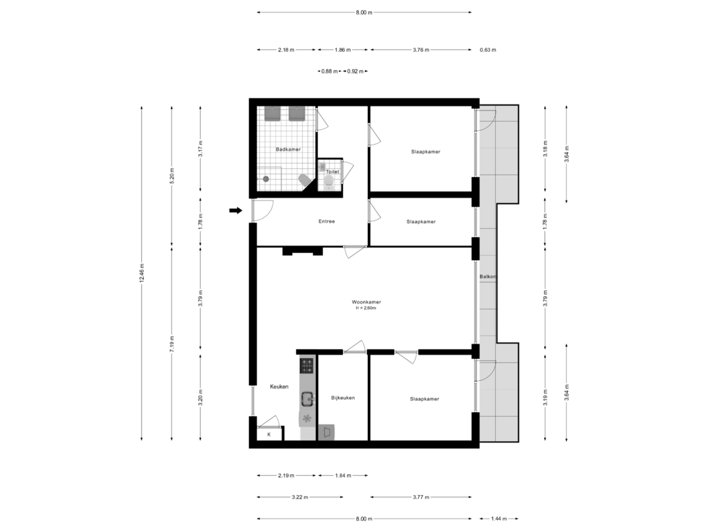 View floorplan of Appartement of Melkweg 470