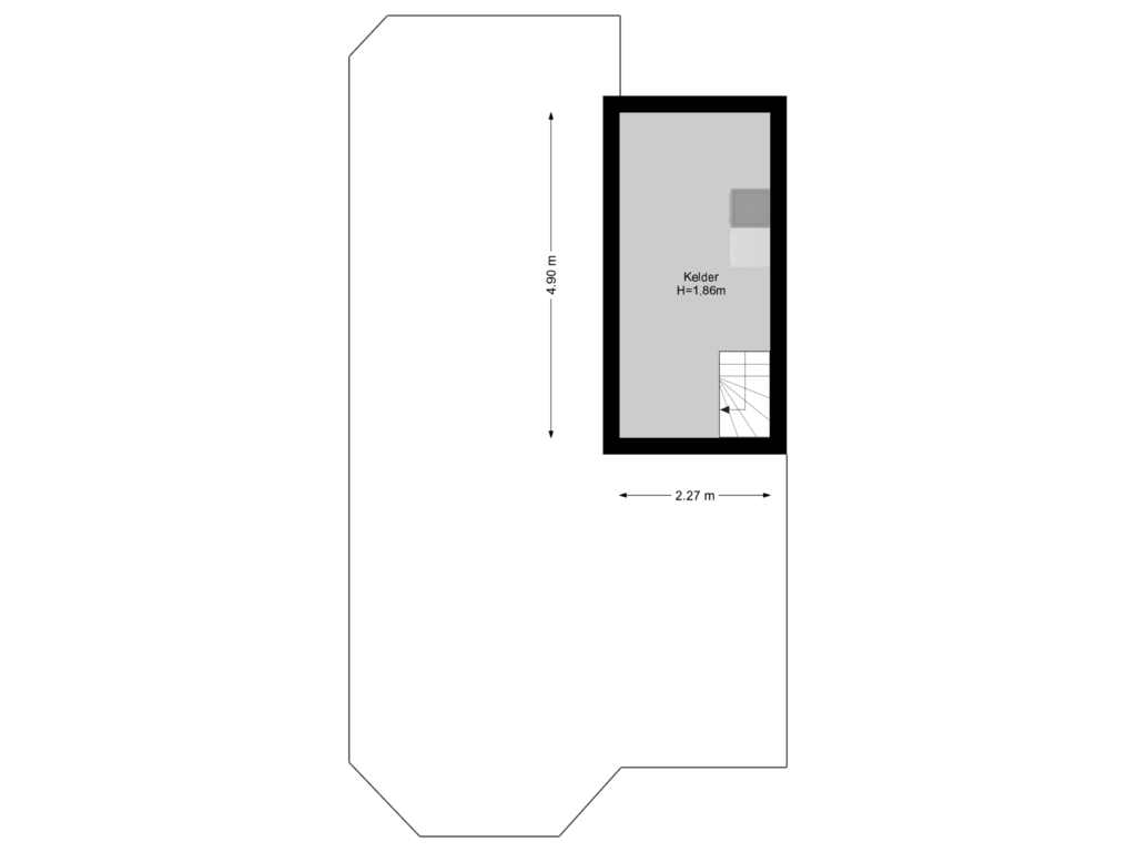 Bekijk plattegrond van Kelder van Luitgardeweg 38