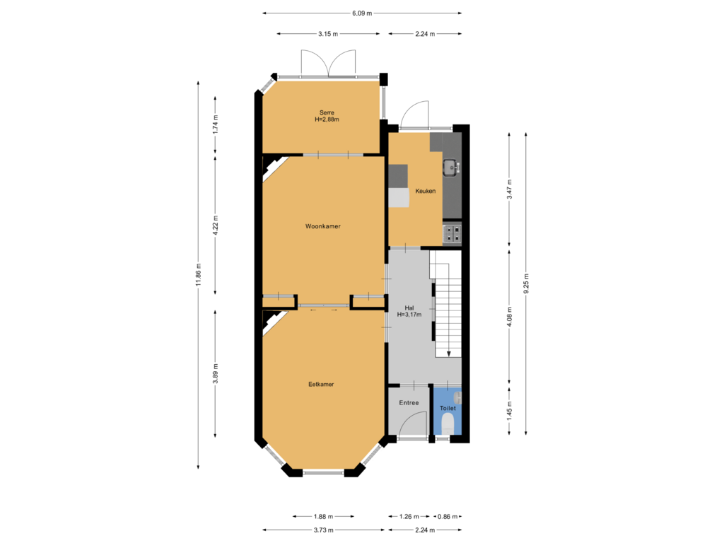 Bekijk plattegrond van Begane grond van Luitgardeweg 38