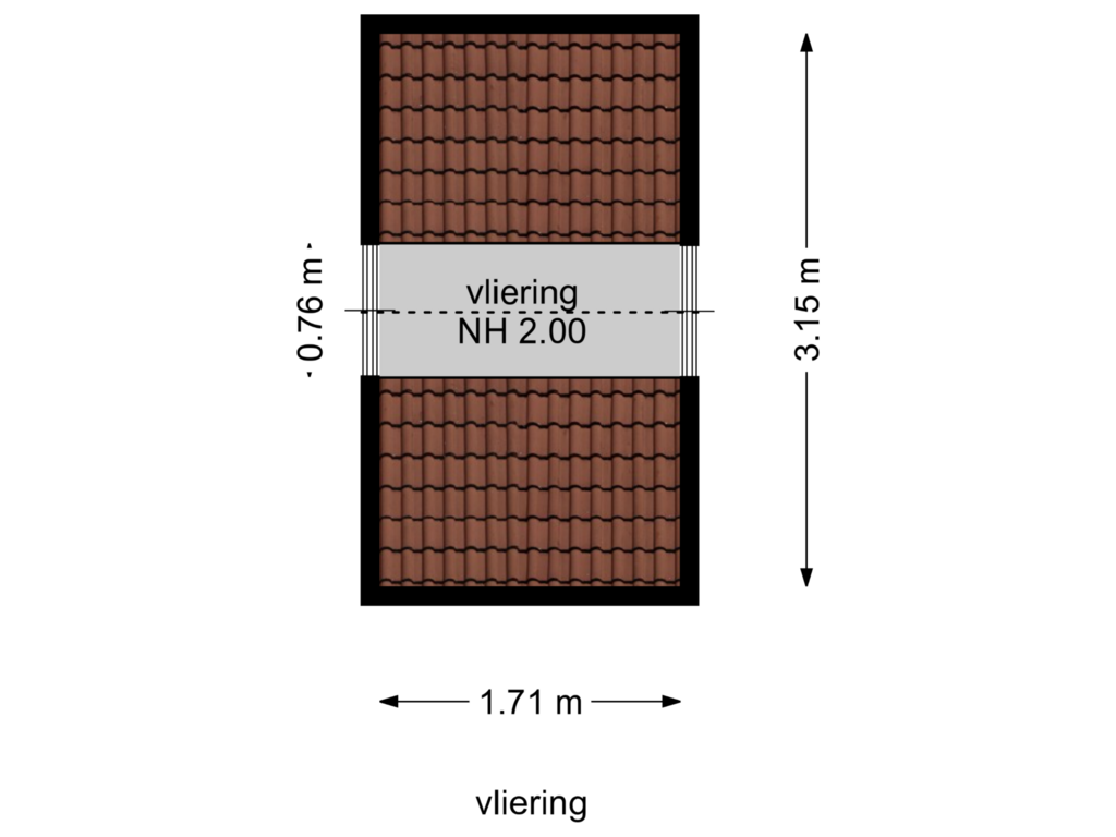 View floorplan of vliering of Noordvest 30-B