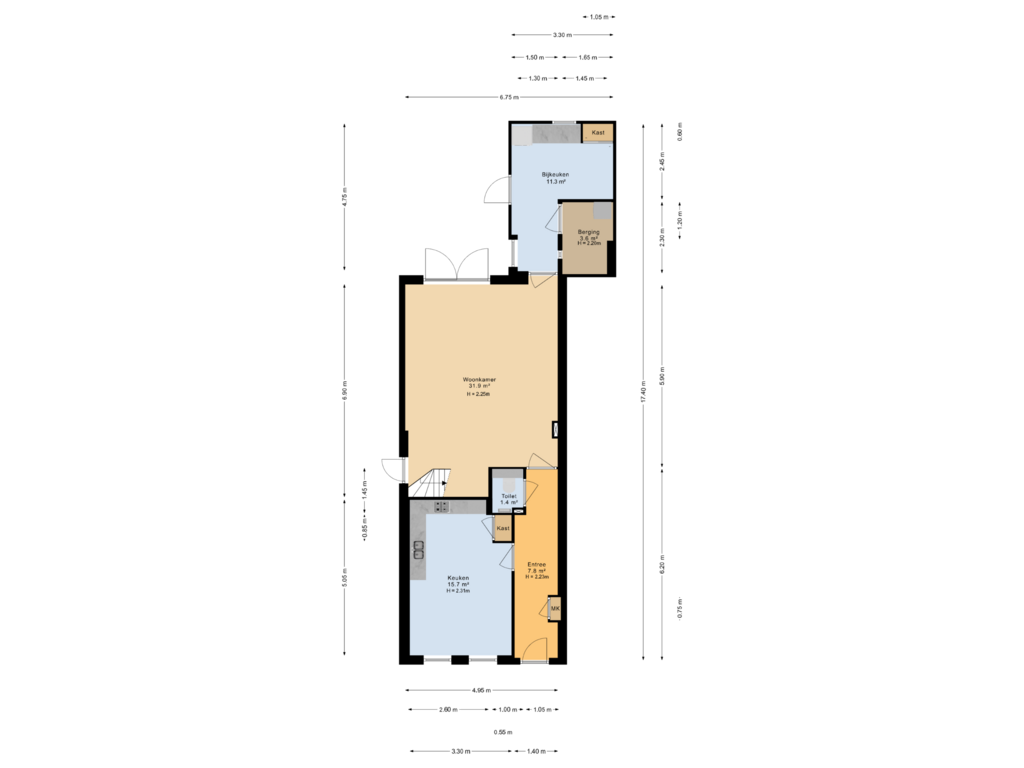 Bekijk plattegrond van Begane grond van Omgong 12