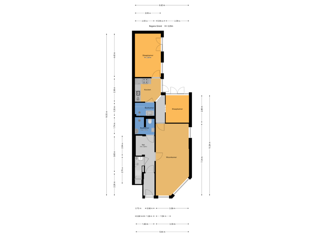 Bekijk plattegrond van Begane Grond van Kleine Veenkade 47