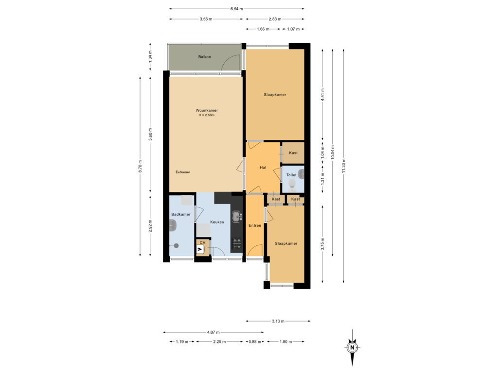 Bekijk plattegrond van 1e Verdieping van Utrechtseweg 88-B