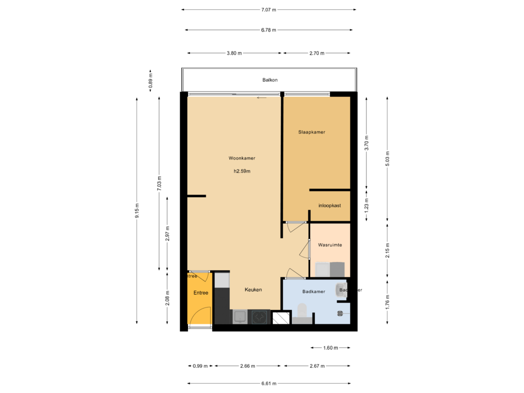 View floorplan of Appartement of Aalscholversingel 348