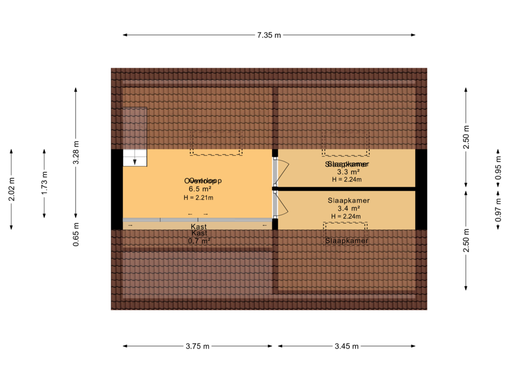 Bekijk plattegrond van 1e verdieping van Laskowskilaan 6