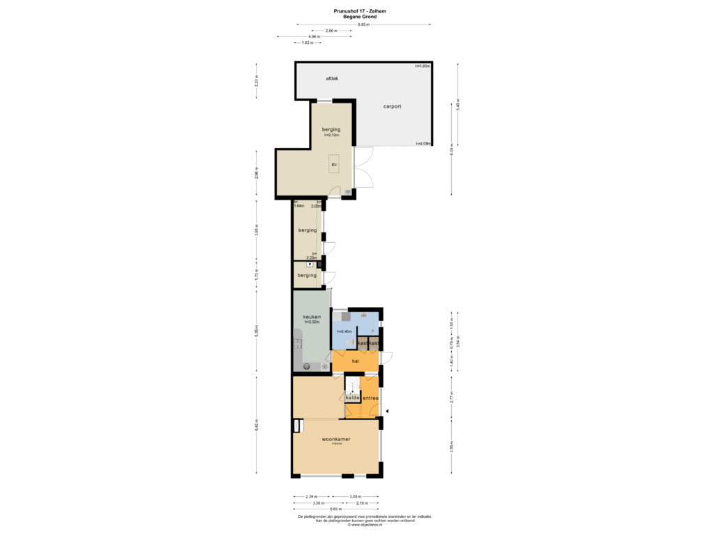 View floorplan of BEGANE GROND of Prunushof 17