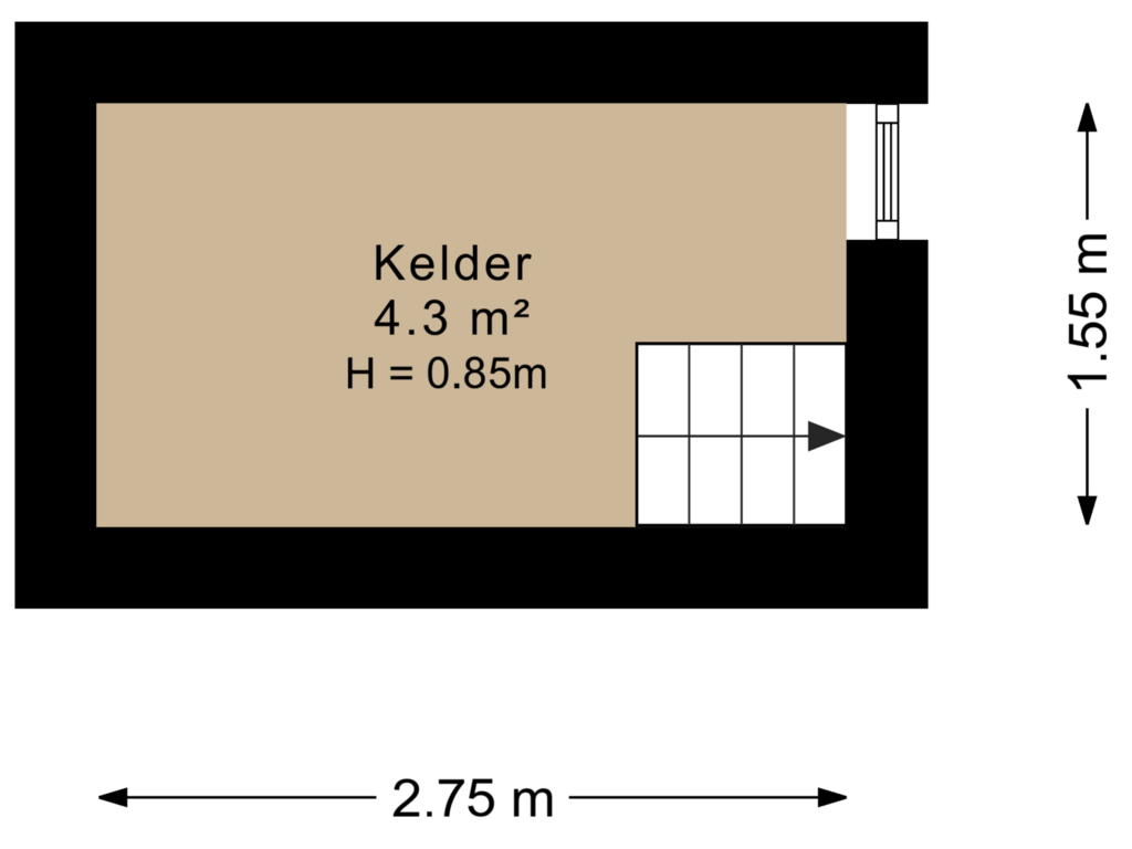 Bekijk plattegrond van Kelder van Stationsstraat 1