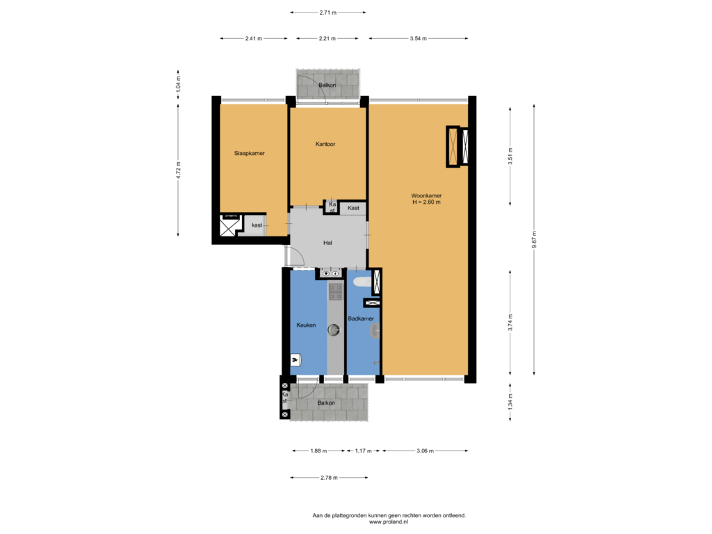 View floorplan of Appartement of Nijlânsdyk 149-D