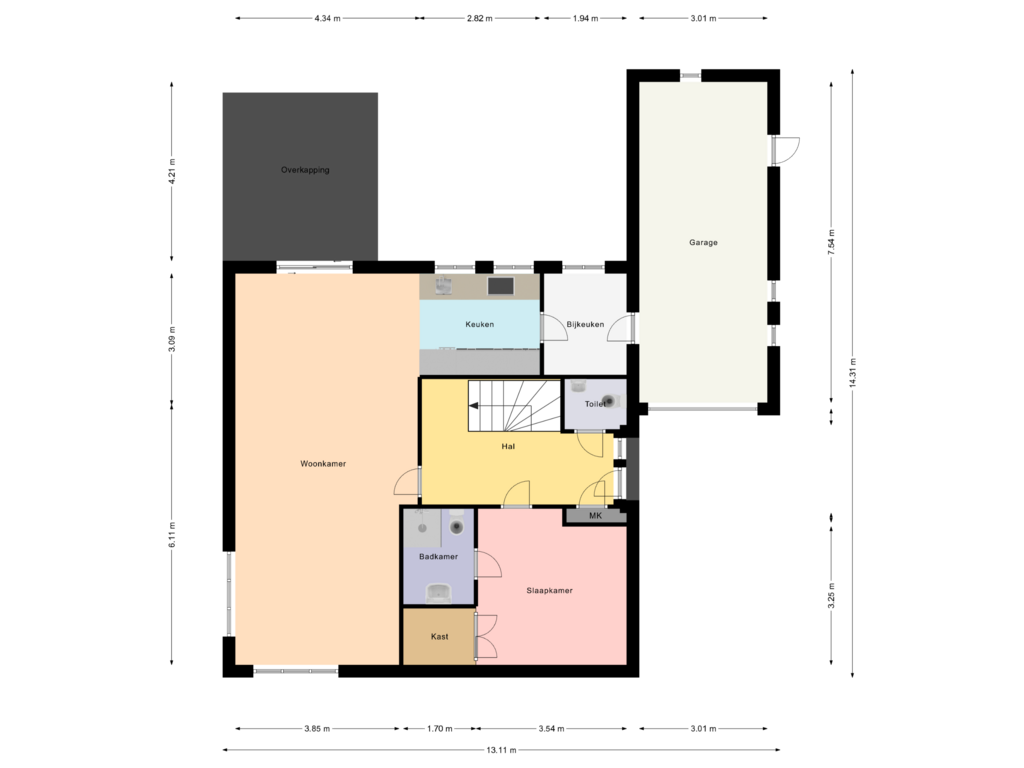 Bekijk plattegrond van Begane Grond van De Stender 40