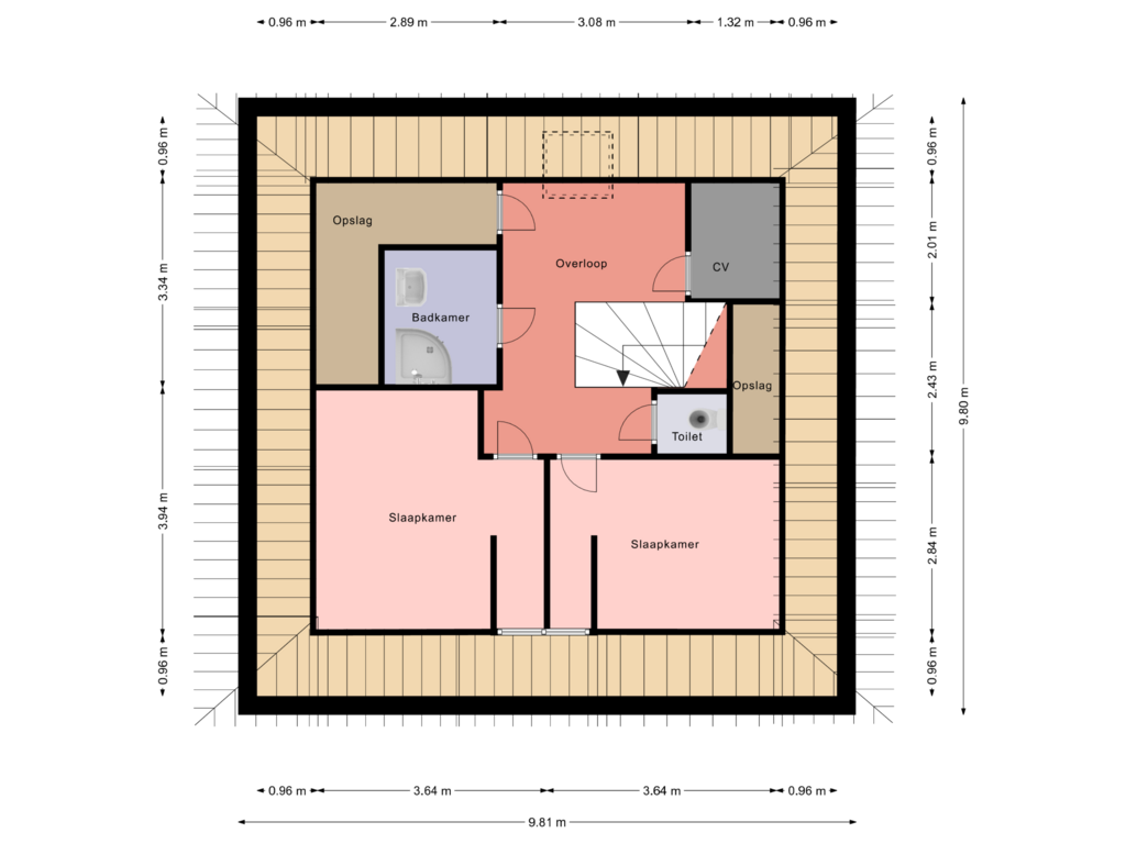 Bekijk plattegrond van 1e Verdieping van De Stender 40