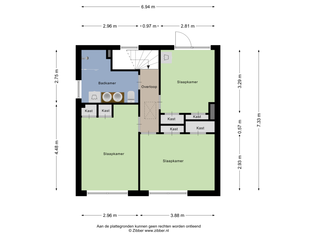 Bekijk plattegrond van Eerste Verdieping van Malandstraat 24