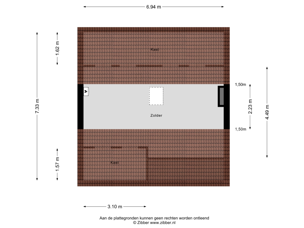 Bekijk plattegrond van Zolder van Malandstraat 24