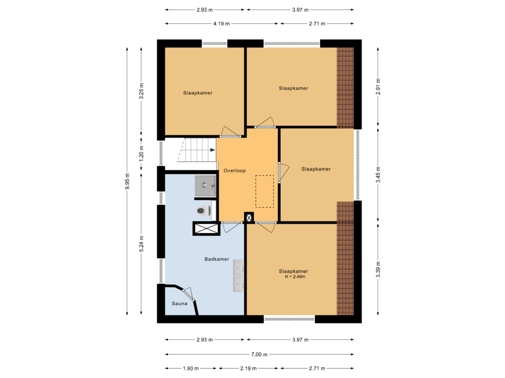 View floorplan of Eerste verdieping of Meerkoethof 3