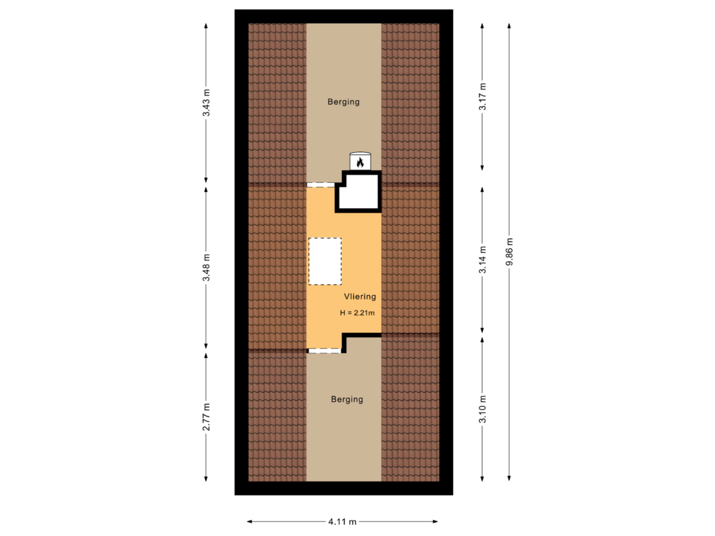 View floorplan of Tweede verdieping of Meerkoethof 3