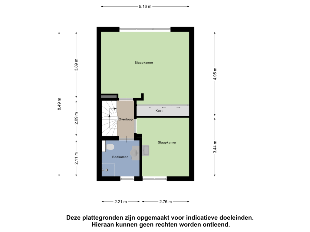 View floorplan of Eerste Verdieping of Spinnekopmolenstraat 56