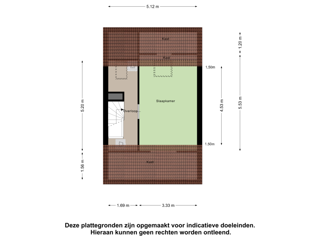 View floorplan of Tweede Verdieping of Spinnekopmolenstraat 56