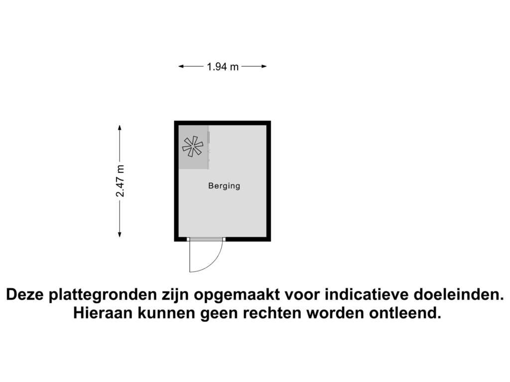 View floorplan of Berging of Spinnekopmolenstraat 56