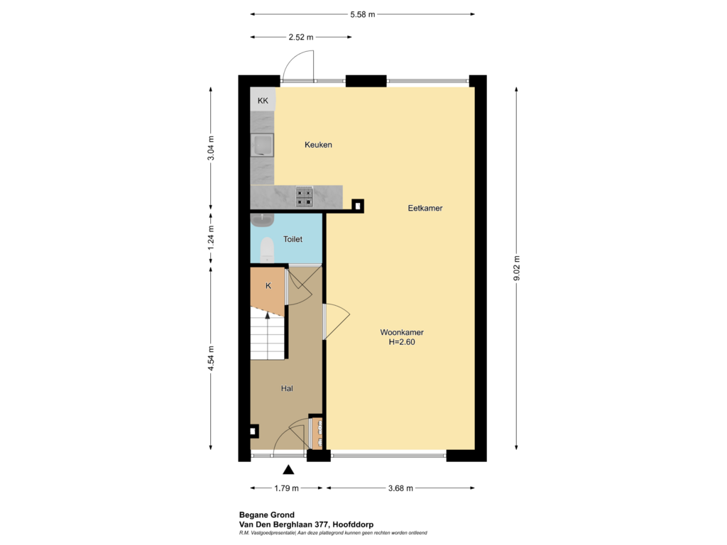 View floorplan of Begane Grond of Van den Berghlaan 377