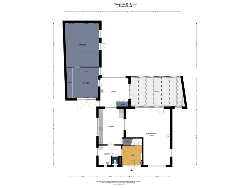 View floorplan of BEGANE GROND of Heuvelstraat 27