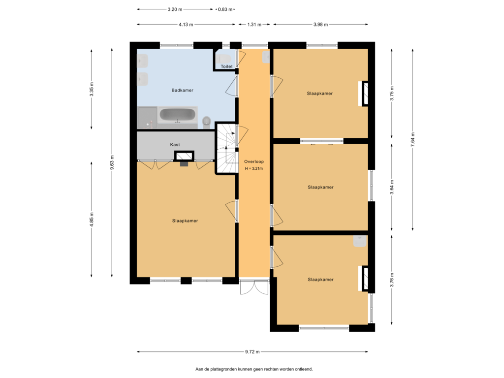 Bekijk plattegrond van 1e verdieping van Herenstraat 105