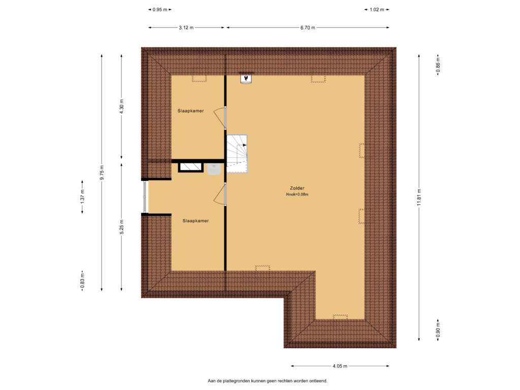 Bekijk plattegrond van 2e verdieping van Herenstraat 105