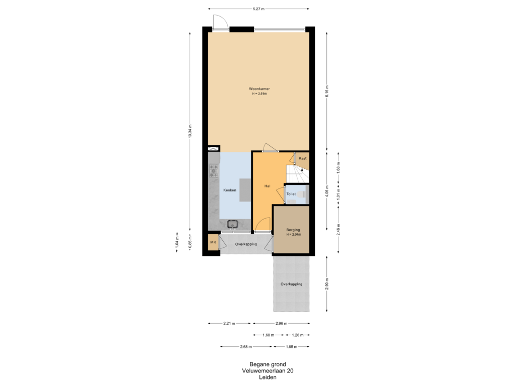 Bekijk plattegrond van Begane grond van Veluwemeerlaan 20