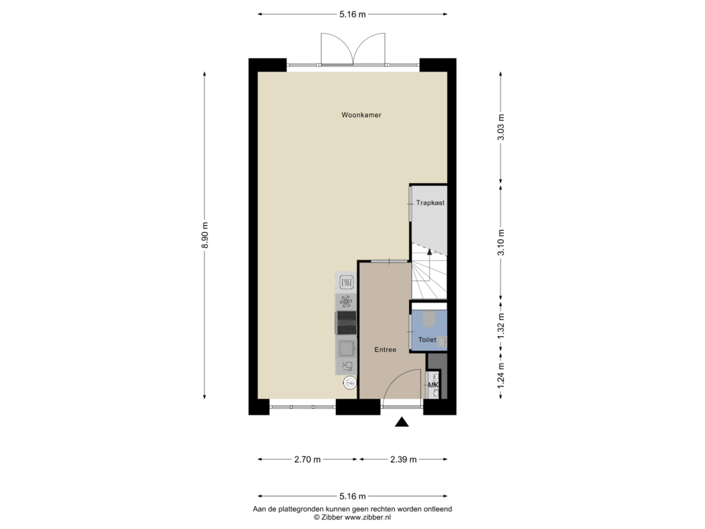 Bekijk plattegrond van Begane grond van Bernhardstraat 7