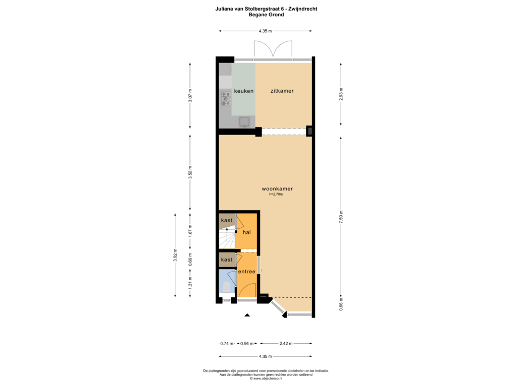 View floorplan of BEGAN GROND of Juliana van Stolbergstraat 6