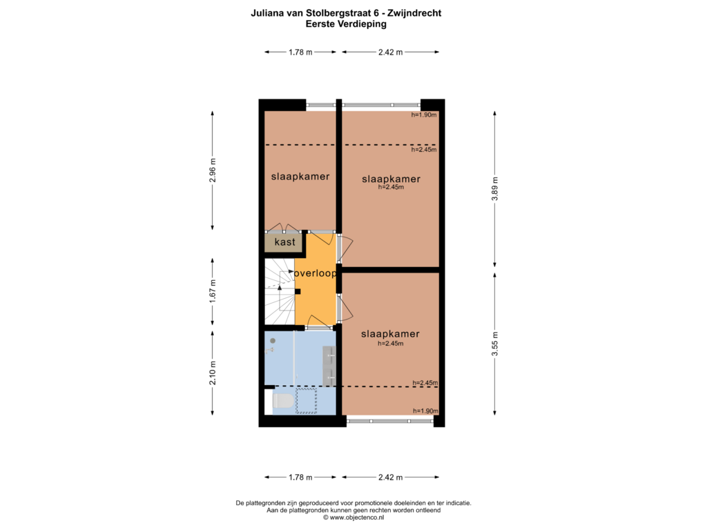 View floorplan of EERSTE VERDIEPING of Juliana van Stolbergstraat 6