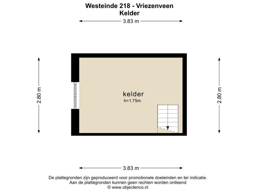 View floorplan of KELDER of Westeinde 218