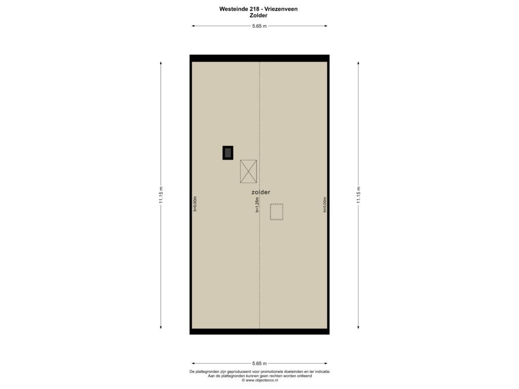 View floorplan of TWEEDE VERDIEPING of Westeinde 218